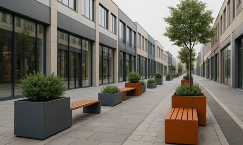 Quando il verde entra nel progetto urbano, le fioriere diventano parte di una città più accogliente